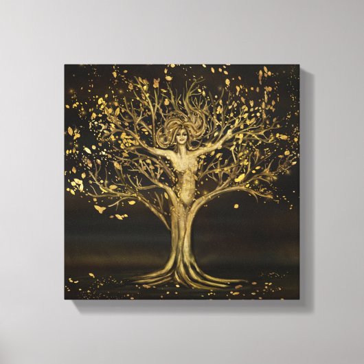Golden Tree Goddess Canvas Afdruk (Voorkant)