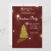 Golden tree, gouden rendieren en Santa Claus Invi Kaart (Voorkant)