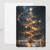 Golden Tree Holiday Greeting Card Feestdagenkaart (Voorkant / Achterkant)