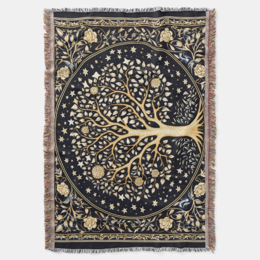 Golden Tree of Life Deken (Voorkant Verticaal)