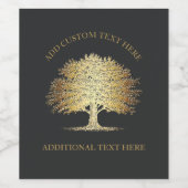 Golden Tree of Life (Oak Tree) Wijn Etiket (Enkel label)