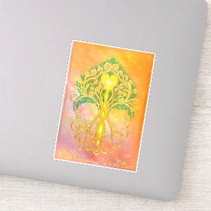 Golden Tree of Life Wij zijn één Oranje geel Sticker