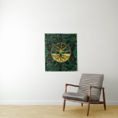 Golden Tree of Life Yggdrasil op Malachite Wandkleed (In situ)