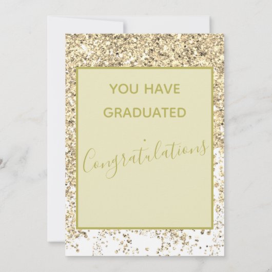 Golden Trendy Script Graduated Photo Afstuderen Kaart (Achterkant)