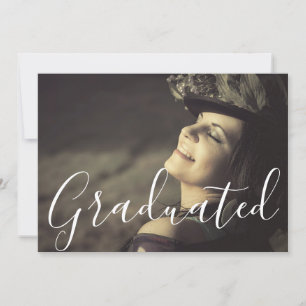 Golden Trendy Script Graduated Photo Afstuderen Kaart
