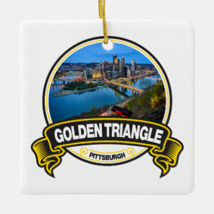 Golden Triangle Pittsburgh Travel Badge Keramisch Ornament