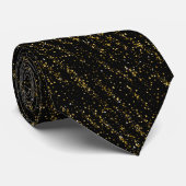Golden Triangle Stippen Black Achtergrond Shiny Lu Stropdas (Opgerold)