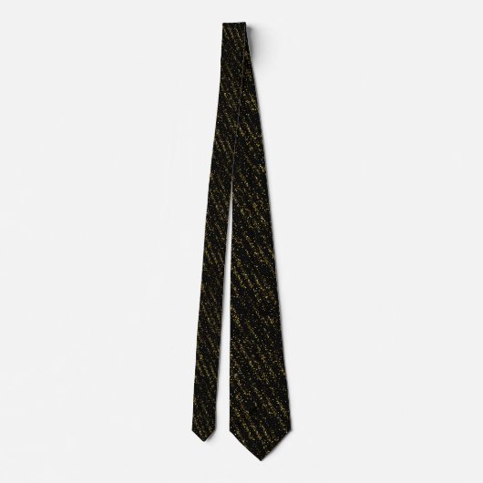 Golden Triangle Stippen Black Achtergrond Shiny Lu Stropdas (Achterkant)
