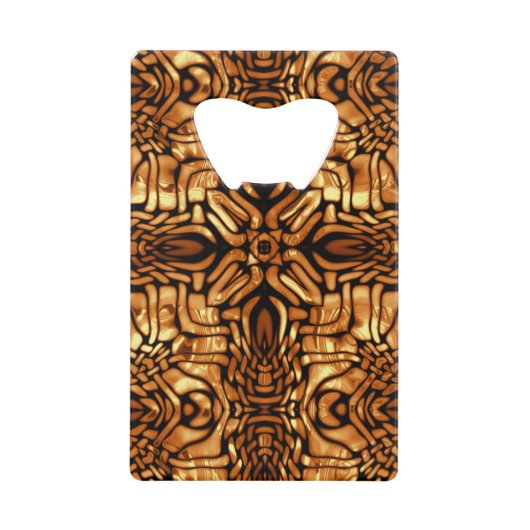 Golden Tribal Pattern Abstract Kredietkaart Flessenopener (Voorkant)