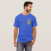 Golden Trident van Ukraine Blue T-shirt (Voorkant volledig)