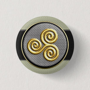 Golden Tris Ronde Button 3,2 Cm