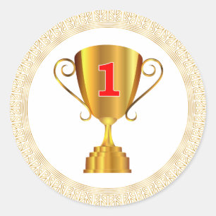 Golden trofee ronde sticker