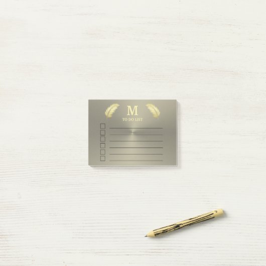 Golden Tropical Palm feuille Post-it Notes (Sur un bureau)