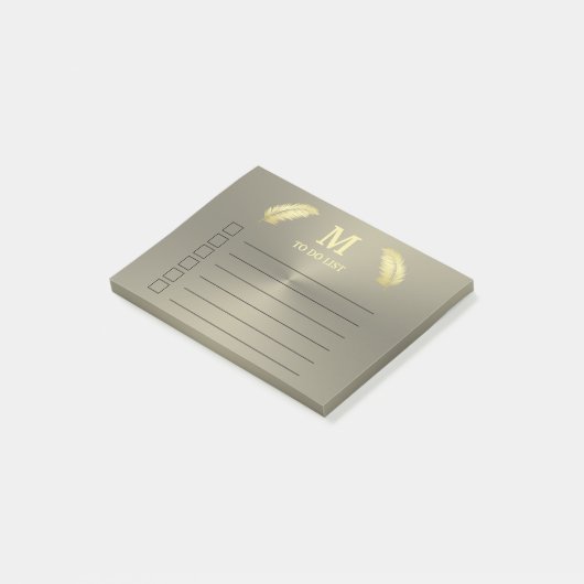 Golden Tropical Palm feuille Post-it Notes (Incliné)