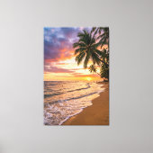 Golden Tropical Sunset Beach Canvas Print (Voorkant)