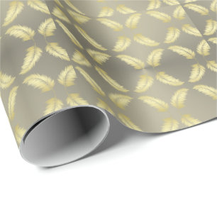Golden Tropische palmbladeren Cadeaupapier