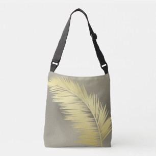 Golden Tropische palmbladeren Crossbody Tas