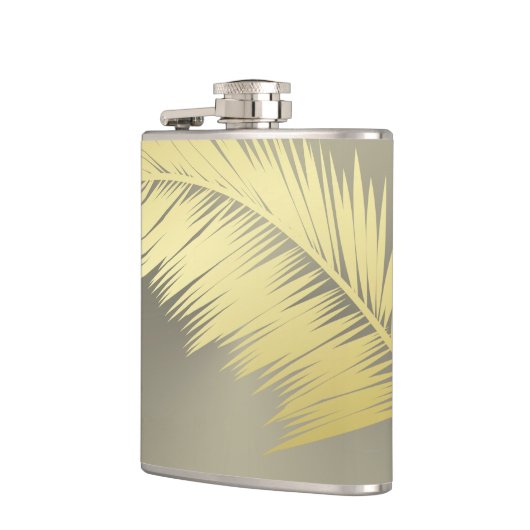 Golden Tropische palmbladeren Heupfles (Links)