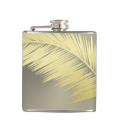 Golden Tropische palmbladeren Heupfles (Voorkant)