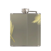 Golden Tropische palmbladeren Heupfles (Achterkant)