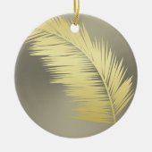 Golden Tropische palmbladeren Keramisch Ornament (Voorkant)