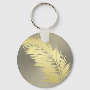 Golden Tropische palmbladeren Sleutelhanger