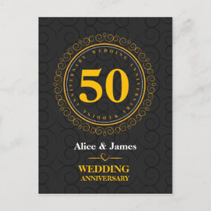 Golden "trouwdag" gepersonaliseerd briefkaart