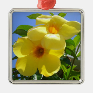 Golden Trumpet Flowers I Metalen Ornament