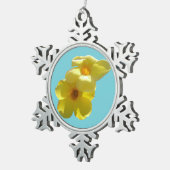 Golden Trumpet Flowers I Tin Sneeuwvlok Ornament (Rechts)