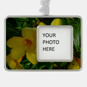 Golden Trumpet Flowers II Tropisch Verzilverd Kader Ornament