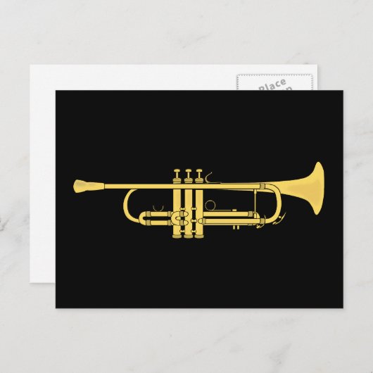 Golden Trumpet Music Theme Briefkaart (Voorkant / Achterkant)