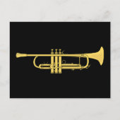 Golden Trumpet Music Theme Briefkaart (Voorkant)