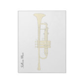 Golden Trumpet Music Theme Notitieblok (Gedraaid)
