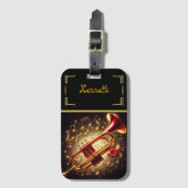 Golden Trumpet Musical Bagagelabel (Voorkant (verticaal))