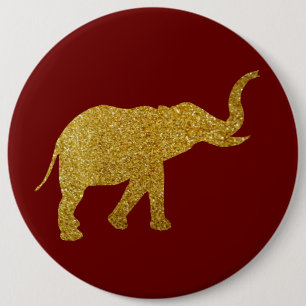 Golden Trumpeting Elephant Ronde Button 6,0 Cm