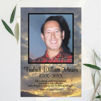 Golden Twilight Cloud Photo Funeral Program Programma