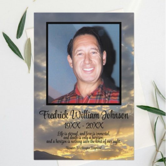 Golden Twilight Cloud Photo Funeral Program Programma