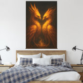 Golden Twin Phoenix • Luxury Fine Art Canvas (Insitu (Slaapkamer))