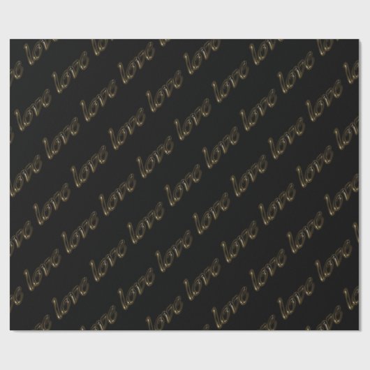 Golden Typografie Gold Text Shiny Elegant Love Cadeaupapier (Vlak)