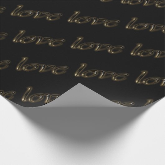Golden Typografie Gold Text Shiny Elegant Love Cadeaupapier (Hoek)
