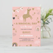 Golden Unicorn Invitations Anniversaire (Debout devant)