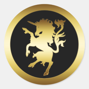 GOLDEN UNICORN RONDE STICKER