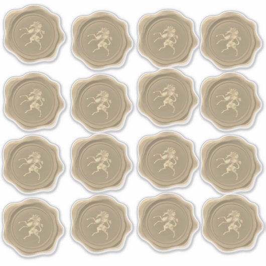 Golden Unicorn Wax Seal Stickers (Voorkant)