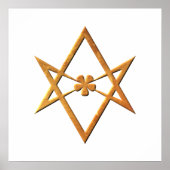 Golden Unicursal Hexagram - thelemisch symbool Poster (Voorkant)