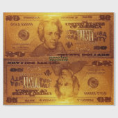 Golden US Twenty Dollar Bill Reflection Cadeaupapier (Vlak)