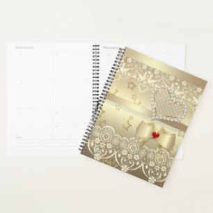 Golden Valentines Day Mariage illustration coeur l