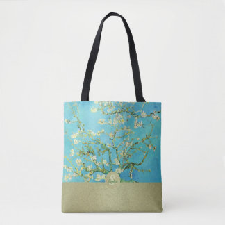 Golden Van Gogh Almond Blossom Monogram Draagtas