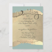 Golden Veiled Portrait Wedding Invitation Kaart (Achterkant)