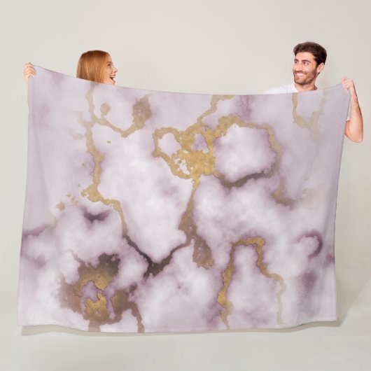 Golden Vein Marble Blush Aura Fleece Blanket Deken (In situ)