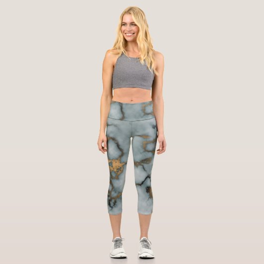 Golden Vein Marble Ocean Mist Leggings (Recto)